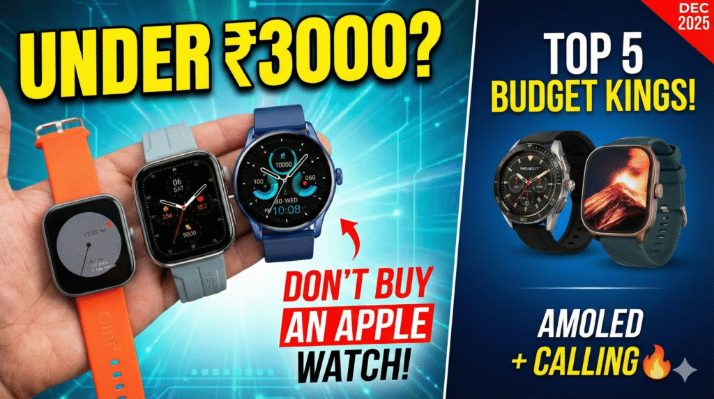 Best Smartwatch Under 3000 AMOLED Smartwatch India CMF Watch Pro Review Boat Lunar Connect Ace Noise vs Fireboltt Budget Smartwatch 2025 GadgetGyani Tech Reviews India