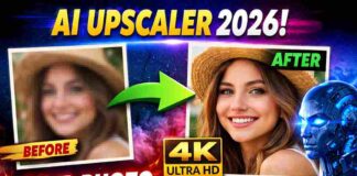 11 Best Free AI Image Upscalers 2026: Convert Low Quality to 4K (Photo Saaf Karein) AI upscaler tool interface for enhancing blurry photos
