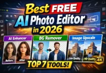 Best Free AI Photo Editor in 2026 (Complete Beginner Guide) Best Free AI Photo Editor in 2026 comparison showing AI photo enhancer, background remover, and AI image upscaler tools