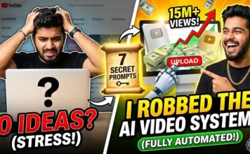 7 AI Prompts for YouTube Automation: Zero to Viral Video System A dashboard showing the 7 AI prompts for YouTube automation using Google NotebookLM to generate viral scripts