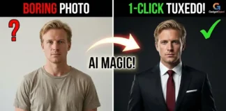 Change Clothes in Real Photo | Gadget Gyani AI Prompts: (Photorealistic) A real photo of a man before and after using an AI clothes changer to wear a billionaire suit, preserving the original face.