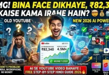 AI Se YouTube Video Kaise Banaye Bina Face Dikhaye (2026 Guide) 2026 mein AI se faceless YouTube channel banana sirf 30 min ka kaam hai. Free tools + step-by-step guide padhiye!